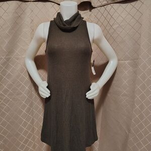 Adam Levine Collection Sleeveless Cowl Neck Sweater - Dark Gray